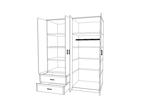 Closet low poly with materials Model 3D