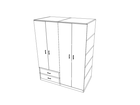 Closet low poly with materials Model 3D