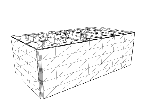 Facing brick low poly PBR Model 3D