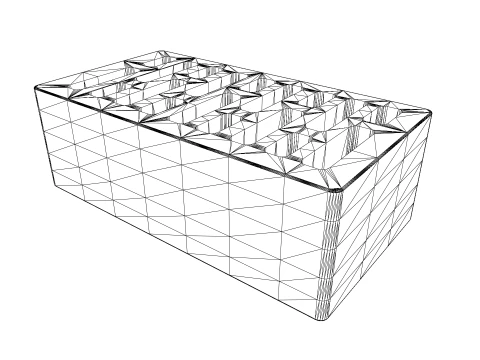 Facing brick low poly PBR 3D Model