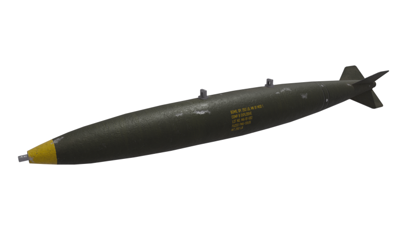 Mk 81 bomb 2K PBR textures 3D Model .c4d .max .obj .3ds .fbx .stl .blend