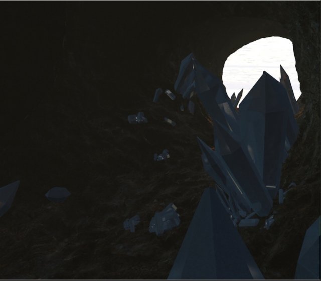 Cave with crystals 3D 모델 .c4d .max .obj .3ds .fbx .stl .blend 