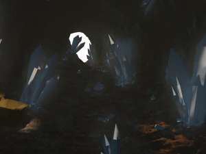 Пещера с кристаллами 3D Модель