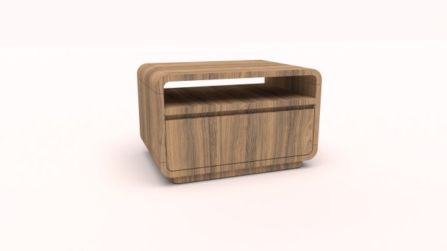 Wooden Side Table 3D Model .c4d .max .obj .3ds .fbx .stl .blend 