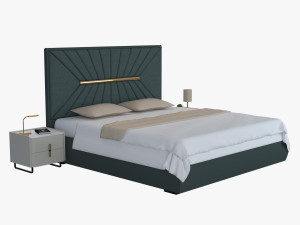 Modern double bed 3D Model