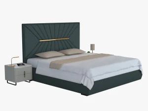 Cama de casal moderna Modelo 3D