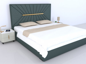 Modern double bed Modelo 3D