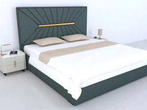 Modern double bed 3D Model