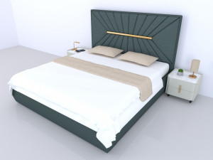 Modern double bed Modelo 3D