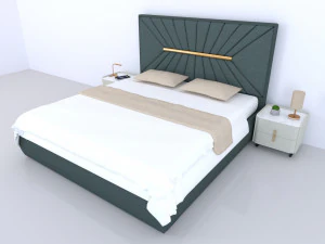 Modern double bed 3D Model