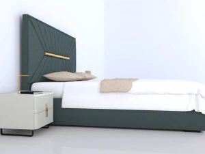 Modern double bed 3D Model