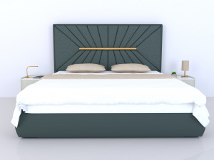Modern double bed Modelo 3D