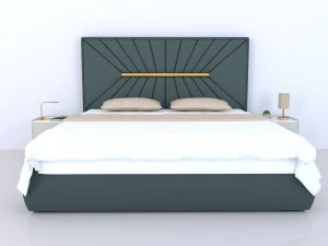 Modern double bed 3D Model