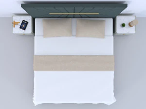 Modern double bed 3D Model