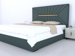 Modern double bed Modelo 3D