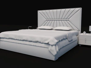 Modern double bed 3D Model