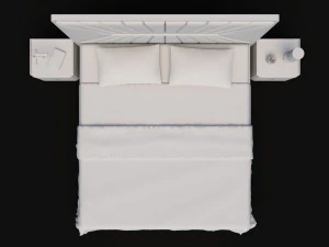 Modern double bed 3D Model