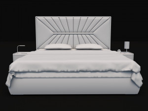 Modern double bed Modelo 3D