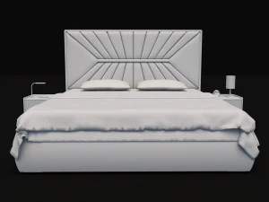 Modern double bed 3D Model