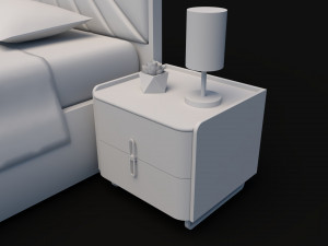 Modern double bed Modelo 3D