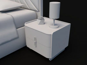 Modern double bed 3D Model