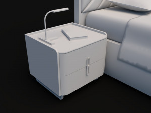 Modern double bed Modelo 3D