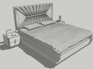 Modern double bed Modelo 3D