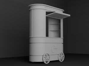 Push Cart on Wheels Modèle 3D
