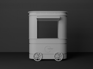 Push Cart on Wheels Modèle 3D