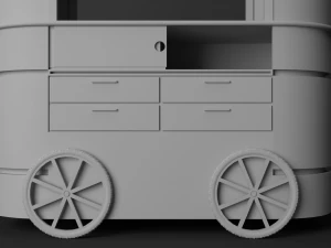 Push Cart on Wheels 3D Model