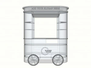 Push Cart on Wheels 3D Model