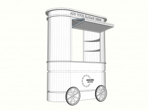 Push Cart on Wheels Modèle 3D