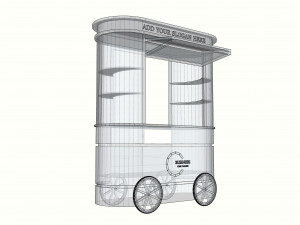 Push Cart on Wheels Modèle 3D