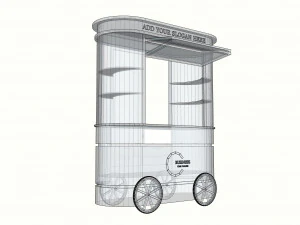 Push Cart on Wheels 3D Model