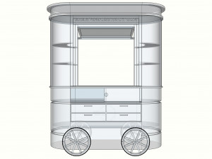 Push Cart on Wheels Modèle 3D