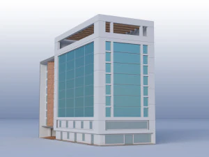 Modern Building Low Poly 3D Model