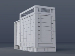 Modern Building Low Poly 3D Model
