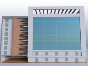 Modern Building Low Poly 3D Model