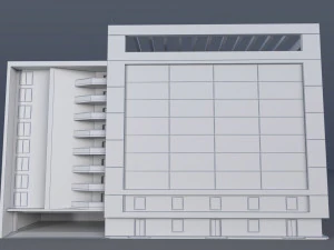 Modern Building Low Poly 3D Model