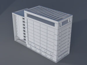 Modern Building Low Poly 3D Model
