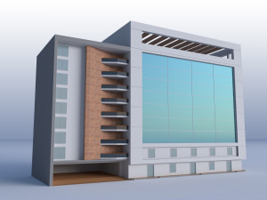 Modern Building Low Poly Modèle 3D