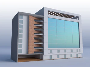 Modern Building Low Poly 3D Model