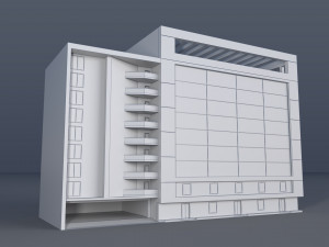 Modern Building Low Poly Modèle 3D