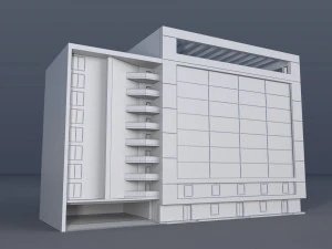 Modern Building Low Poly 3D Model