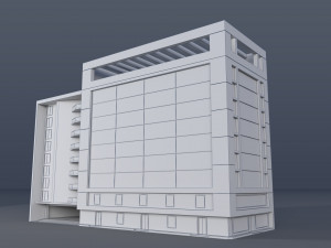Modern Building Low Poly Modèle 3D