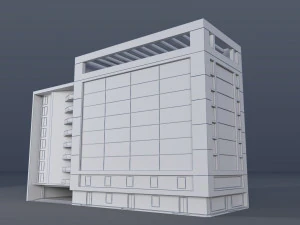 Modern Building Low Poly 3D Model