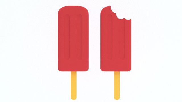 Cartoon popsicle ice cream 3D Model .c4d .max .obj .3ds .fbx .stl .blend 