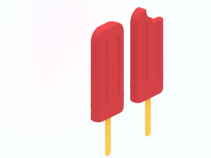 Cartoon popsicle ice cream 3D Model