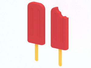Cartoon popsicle ice cream 3D Model