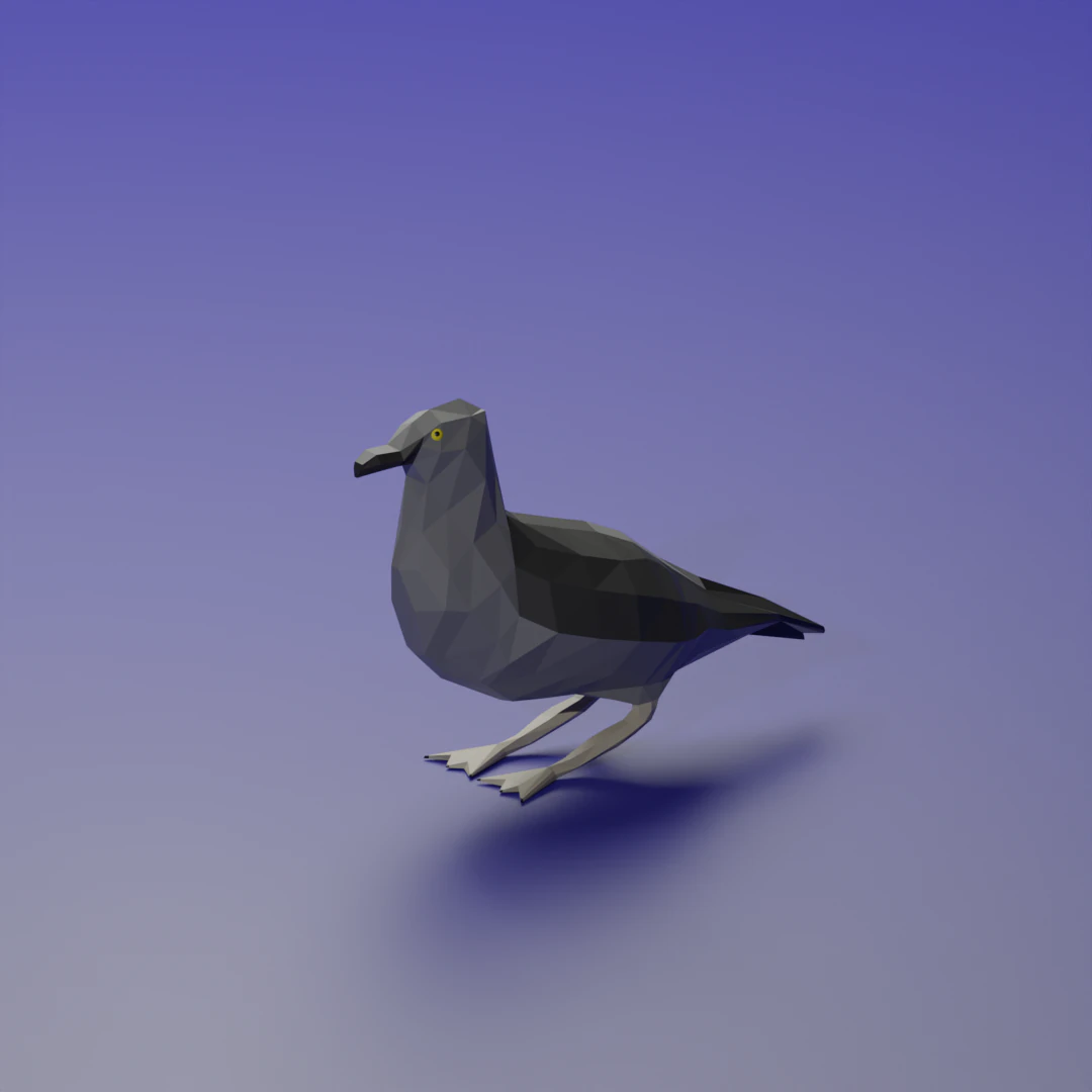 Ardenna grisea 3D Model .c4d .max .obj .3ds .fbx .stl .blend 
